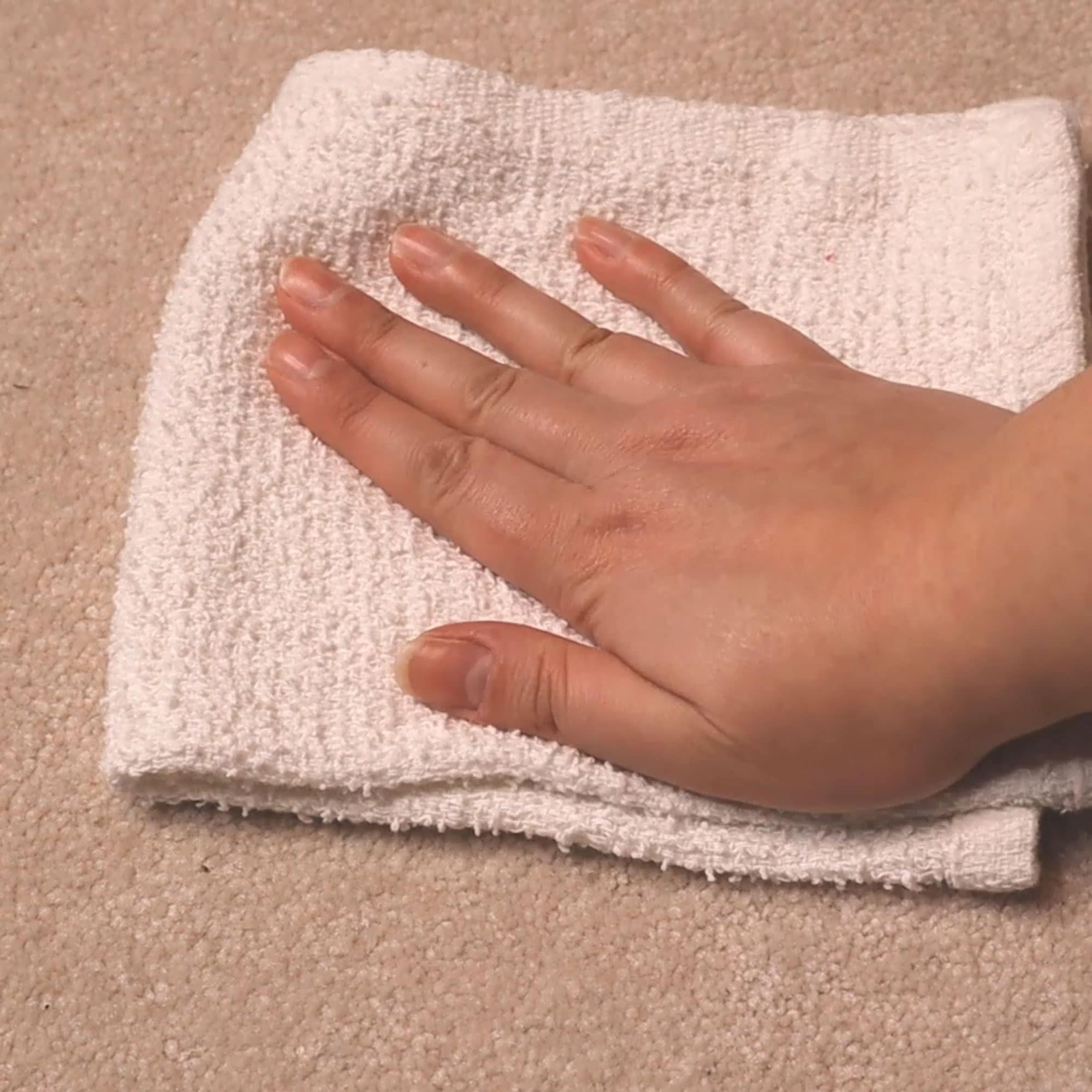 Blotting area with a white towel